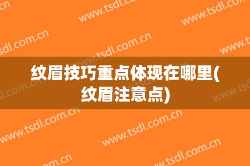 纹眉技巧重点体现在哪里(纹眉注意点)