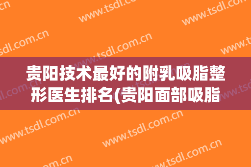 贵阳技术最好的附乳吸脂整形医生排名(贵阳面部吸脂)