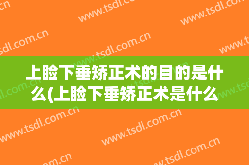 上睑下垂矫正术的目的是什么(上睑下垂矫正术是什么意思)