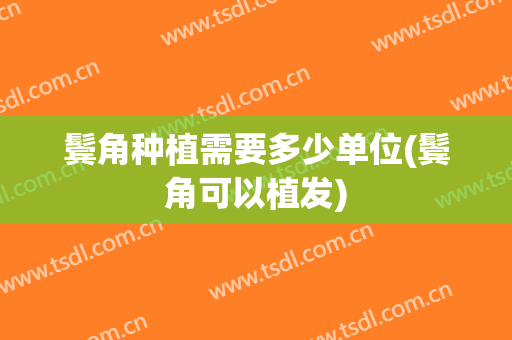 鬓角种植需要多少单位(鬓角可以植发)