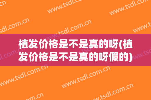 植发价格是不是真的呀(植发价格是不是真的呀假的)