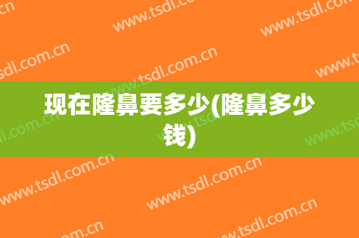 现在隆鼻要多少(隆鼻多少钱)