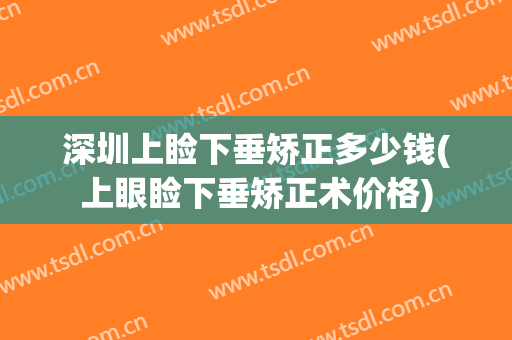 深圳上睑下垂矫正多少钱(上眼睑下垂矫正术价格)