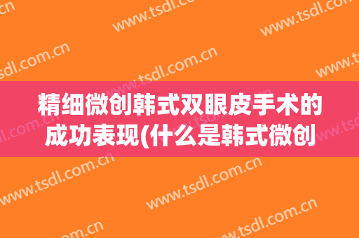 精细微创韩式双眼皮手术的成功表现(什么是韩式微创双眼皮手术)
