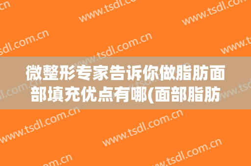 微整形专家告诉你做脂肪面部填充优点有哪(面部脂肪填充的优势)