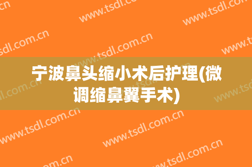 宁波鼻头缩小术后护理(微调缩鼻翼手术)