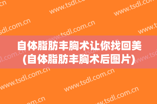 自体脂肪丰胸术让你找回美(自体脂肪丰胸术后图片)