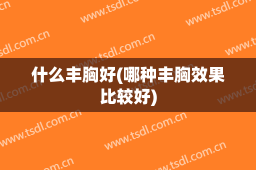 什么丰胸好(哪种丰胸效果比较好)