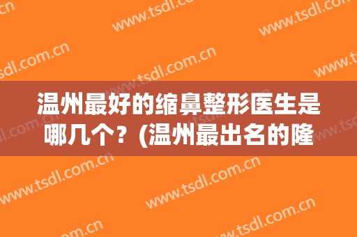 温州最好的缩鼻整形医生是哪几个？(温州最出名的隆鼻医生)