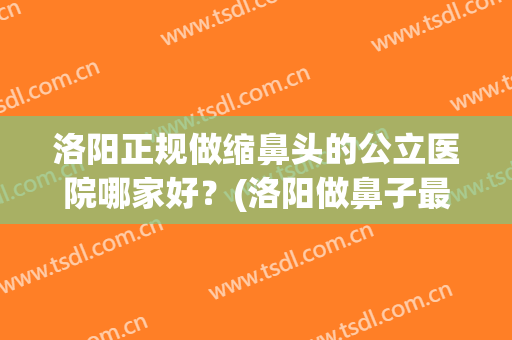 洛阳正规做缩鼻头的公立医院哪家好？(洛阳做鼻子最好的地方)