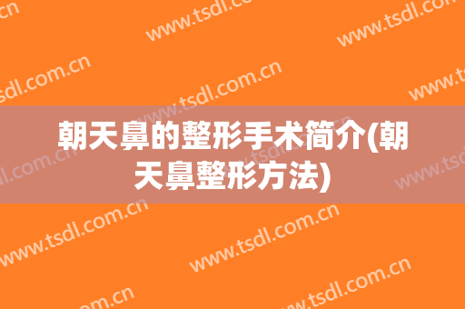 朝天鼻的整形手术简介(朝天鼻整形方法)