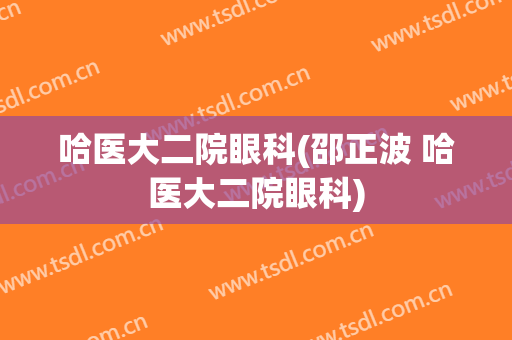 哈医大二院眼科(邵正波 哈医大二院眼科)