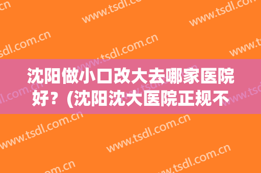 沈阳做小口改大去哪家医院好？(沈阳沈大医院正规不)