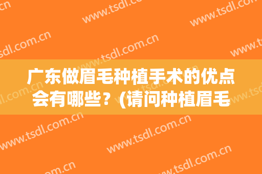 广东做眉毛种植手术的优点会有哪些？(请问种植眉毛哪里技术好一些)
