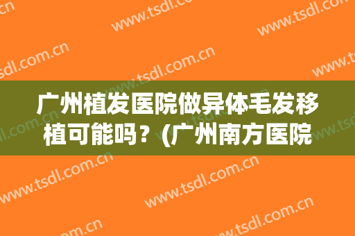 广州植发医院做异体毛发移植可能吗？(广州南方医院有植发的嘛)