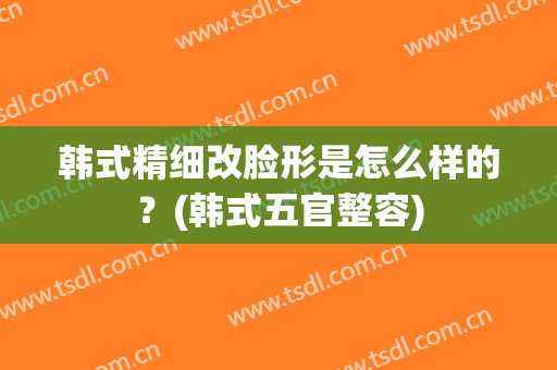 韩式精细改脸形是怎么样的？(韩式五官整容)