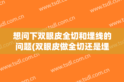 想问下双眼皮全切和埋线的问题(双眼皮做全切还是埋线)