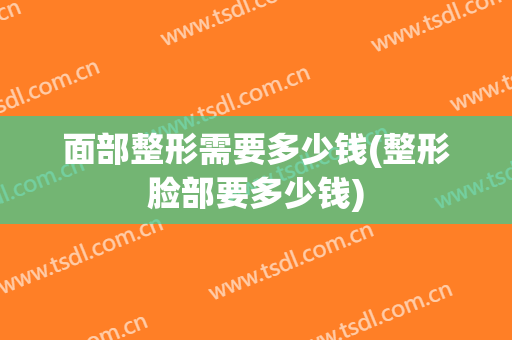 面部整形需要多少钱(整形脸部要多少钱)