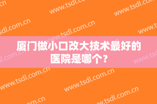 厦门做小口改大技术最好的医院是哪个？