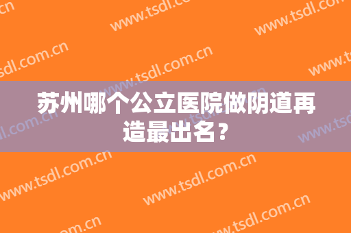 苏州哪个公立医院做阴道再造最出名？
