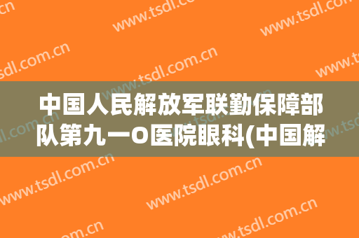 中国人民解放军联勤保障部队第九一O医院眼科(中国解放军联勤保障部队第九二零医院)