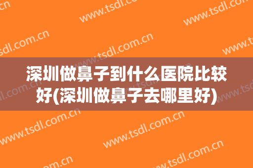 深圳做鼻子到什么医院比较好(深圳做鼻子去哪里好)