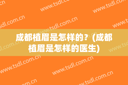成都植眉是怎样的？(成都植眉是怎样的医生)
