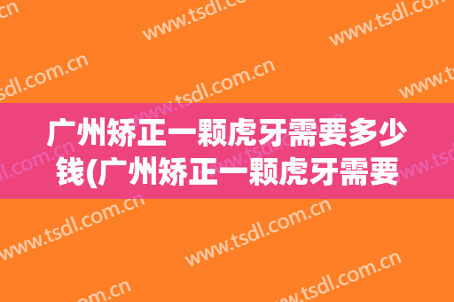 广州矫正一颗虎牙需要多少钱(广州矫正一颗虎牙需要多少钱呢)