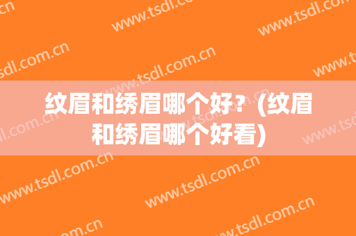 纹眉和绣眉哪个好？(纹眉和绣眉哪个好看)