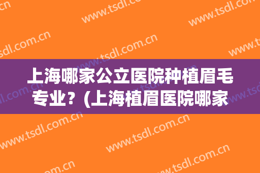 上海哪家公立医院种植眉毛专业？(上海植眉医院哪家比较好)