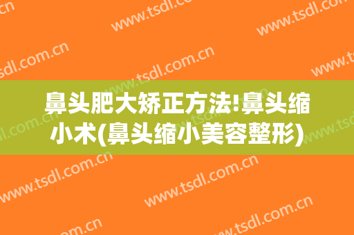 鼻头肥大矫正方法!鼻头缩小术(鼻头缩小美容整形)