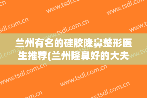 兰州有名的硅胶隆鼻整形医生推荐(兰州隆鼻好的大夫)