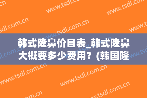 韩式隆鼻价目表_韩式隆鼻大概要多少费用？(韩国隆鼻多少钱一次)