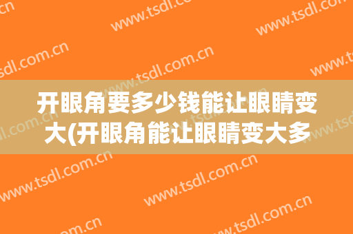 开眼角要多少钱能让眼睛变大(开眼角能让眼睛变大多少)