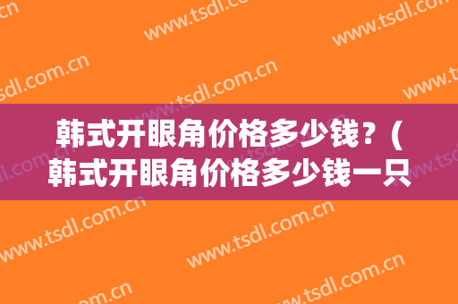 韩式开眼角价格多少钱？(韩式开眼角价格多少钱一只)