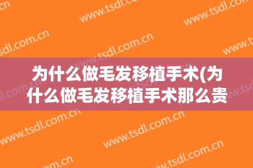 为什么做毛发移植手术(为什么做毛发移植手术那么贵)