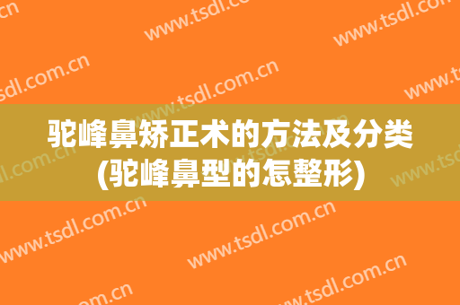 驼峰鼻矫正术的方法及分类(驼峰鼻型的怎整形)