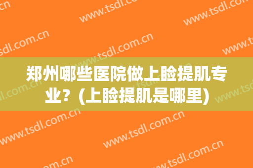 郑州哪些医院做上睑提肌专业？(上睑提肌是哪里)