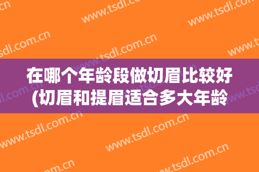在哪个年龄段做切眉比较好(切眉和提眉适合多大年龄)