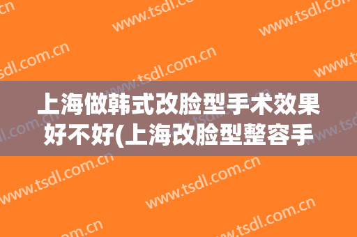 上海做韩式改脸型手术效果好不好(上海改脸型整容手术哪里好)