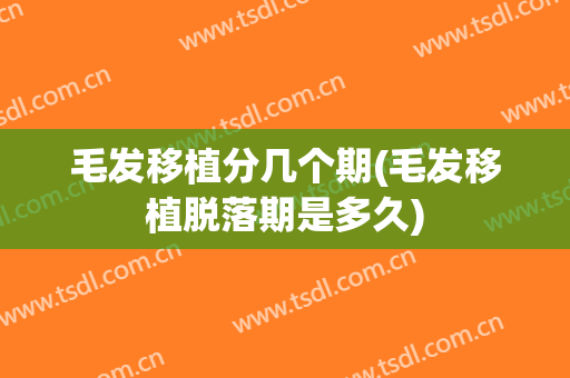 毛发移植分几个期(毛发移植脱落期是多久)