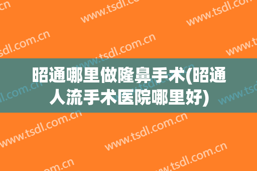 昭通哪里做隆鼻手术(昭通人流手术医院哪里好)