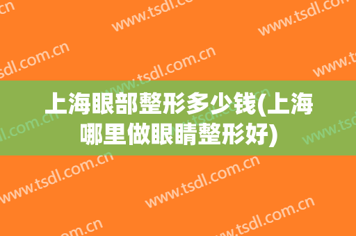 上海眼部整形多少钱(上海哪里做眼睛整形好)