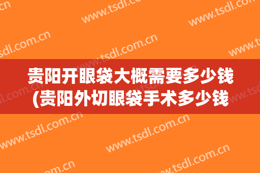 贵阳开眼袋大概需要多少钱(贵阳外切眼袋手术多少钱)