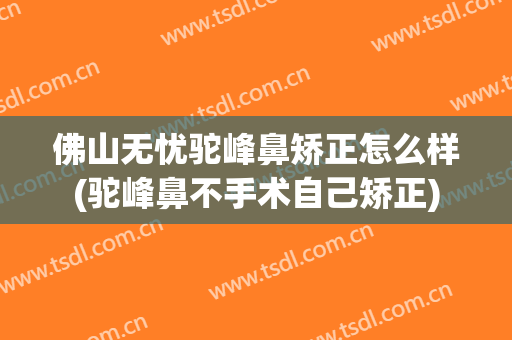 佛山无忧驼峰鼻矫正怎么样(驼峰鼻不手术自己矫正)