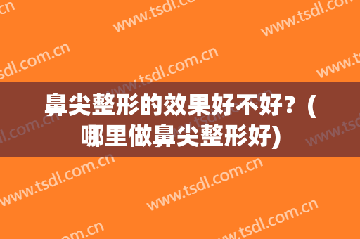 鼻尖整形的效果好不好？(哪里做鼻尖整形好)