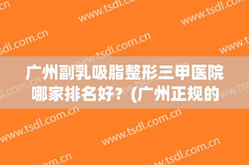 广州副乳吸脂整形三甲医院哪家排名好？(广州正规的吸脂十大医院)