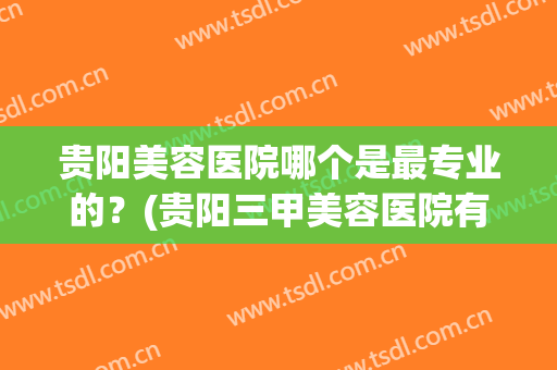 贵阳美容医院哪个是最专业的？(贵阳三甲美容医院有哪些医院)