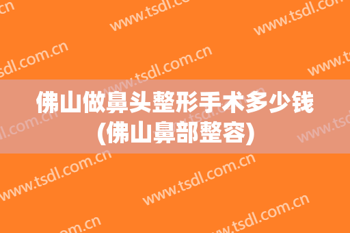 佛山做鼻头整形手术多少钱(佛山鼻部整容)