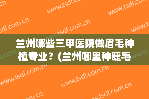 兰州哪些三甲医院做眉毛种植专业？(兰州哪里种睫毛最好)